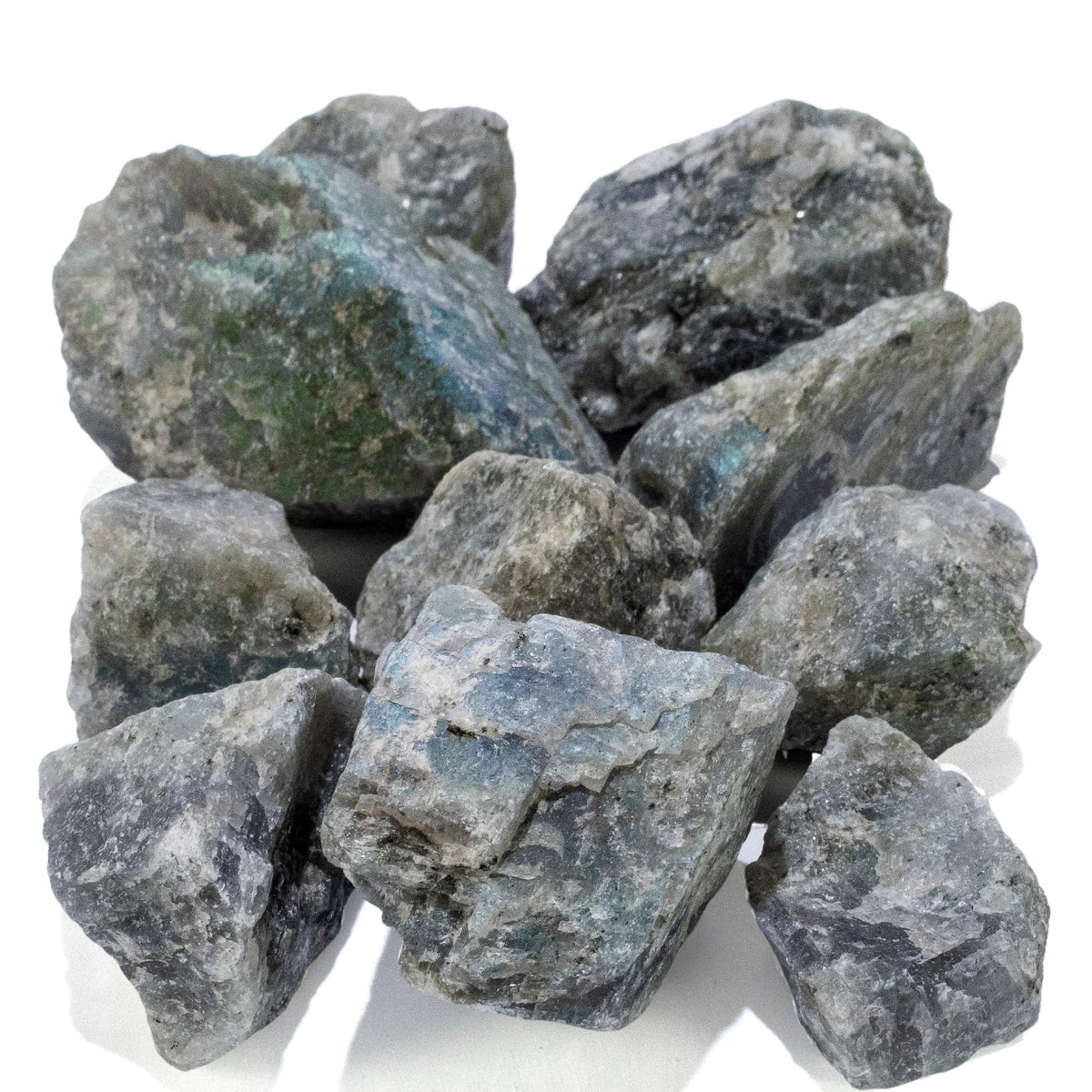 KALIFANO Rough Labradorite 10 Stone Bulk Bundle with Healing & Calming Effects - AAA Grade High Energy Raw Labradorita - Reiki Crystal Used for Rock Tumbling and Lapidary (Family Owned and Operated)