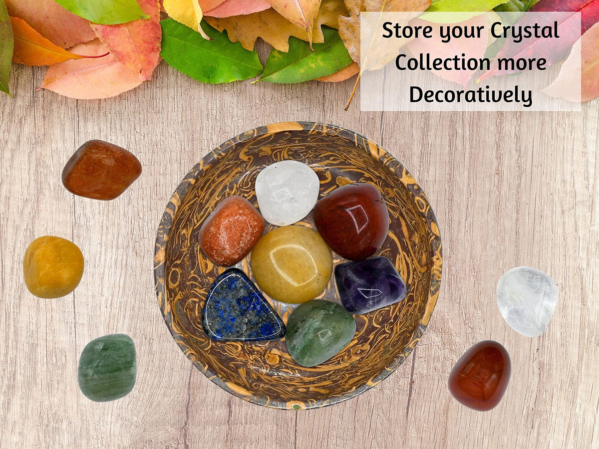 Mariyam Jasper Crystal Bowl - 2 Inch Decorative Bowls for Room and Home Decor - Gemstone Healing Crystals for Elegant Display, Positive Energy Balance and Gift