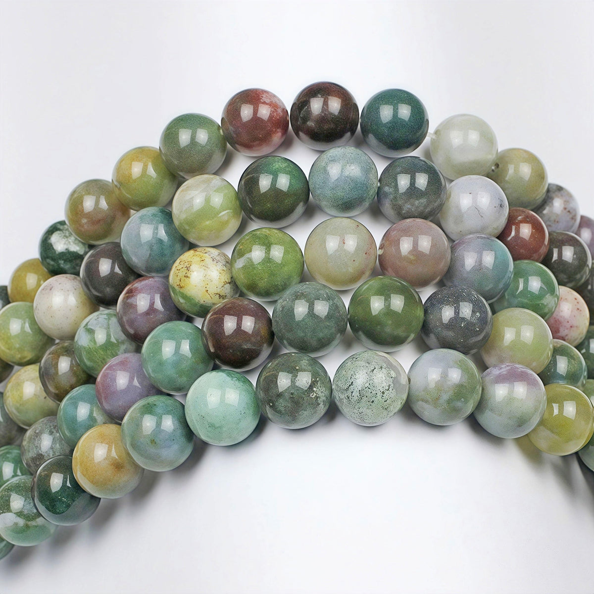 MJDCB AAA Natural Round India Agate Stone Beads Onyx Loose Beads for DIY Necklace Bracelat Jewelry Making Strand 15" (10mm)