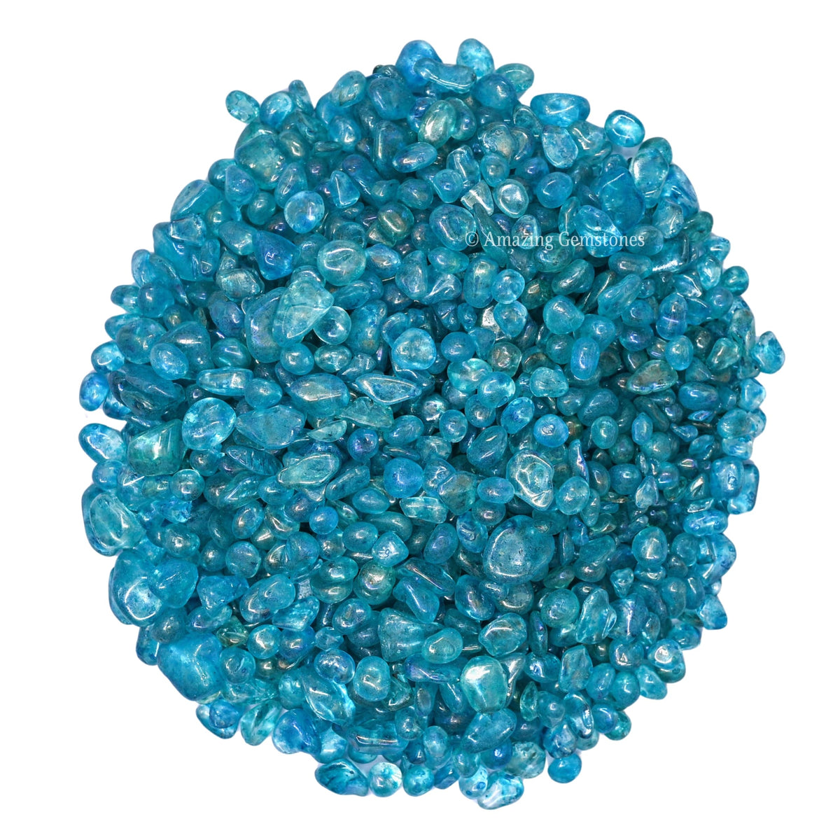 Amazing Gemstone Aqua Aura Quartz Crystal Chips Aquarium Gravel Rocks - Aura Quartz Chips Bulk Fish Tank Gravel, Small Tumbled Stone Chips, Tiny Crystals for Decoration (Natural AAA Grade Gemstones)