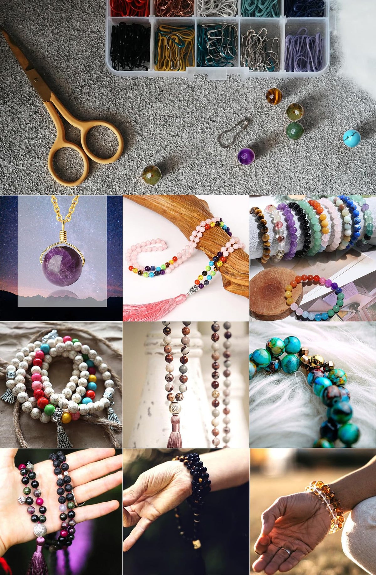QINJIEJIE 100PCS Amethyst Beads 8mm Natural Stone Beads Round Loose Gemstone Bead for Bracelet Beading Crystal Jewelry Making DIY Necklace Earrings 0.32"