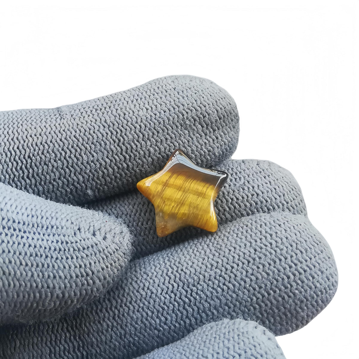Sunshcat Natural Tiger's Eye 10Pcs Star Shaped Thumb Crystals and Healing Stone,0.6" Haped DIY Jewelry ﻿