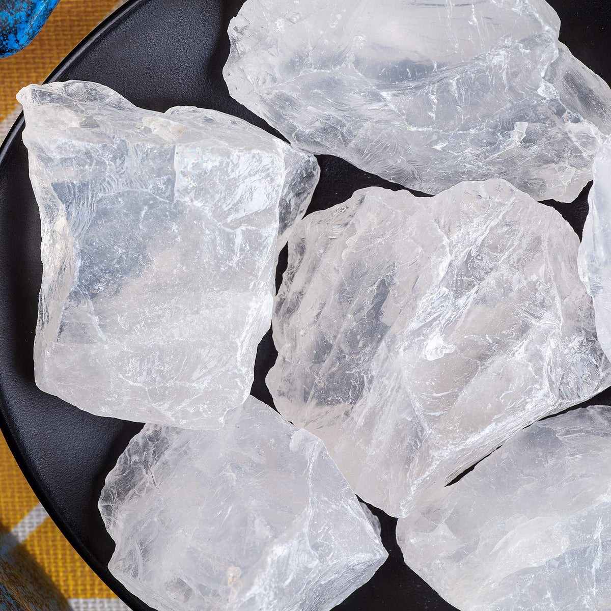 UU UNIHOM 1 lb Bulk Rough Clear Quartz Crystal for Tumbling, Cabbing, Polishing, Decoration, Wrapping,Large 1" Natural Raw Stones 1 Pound
