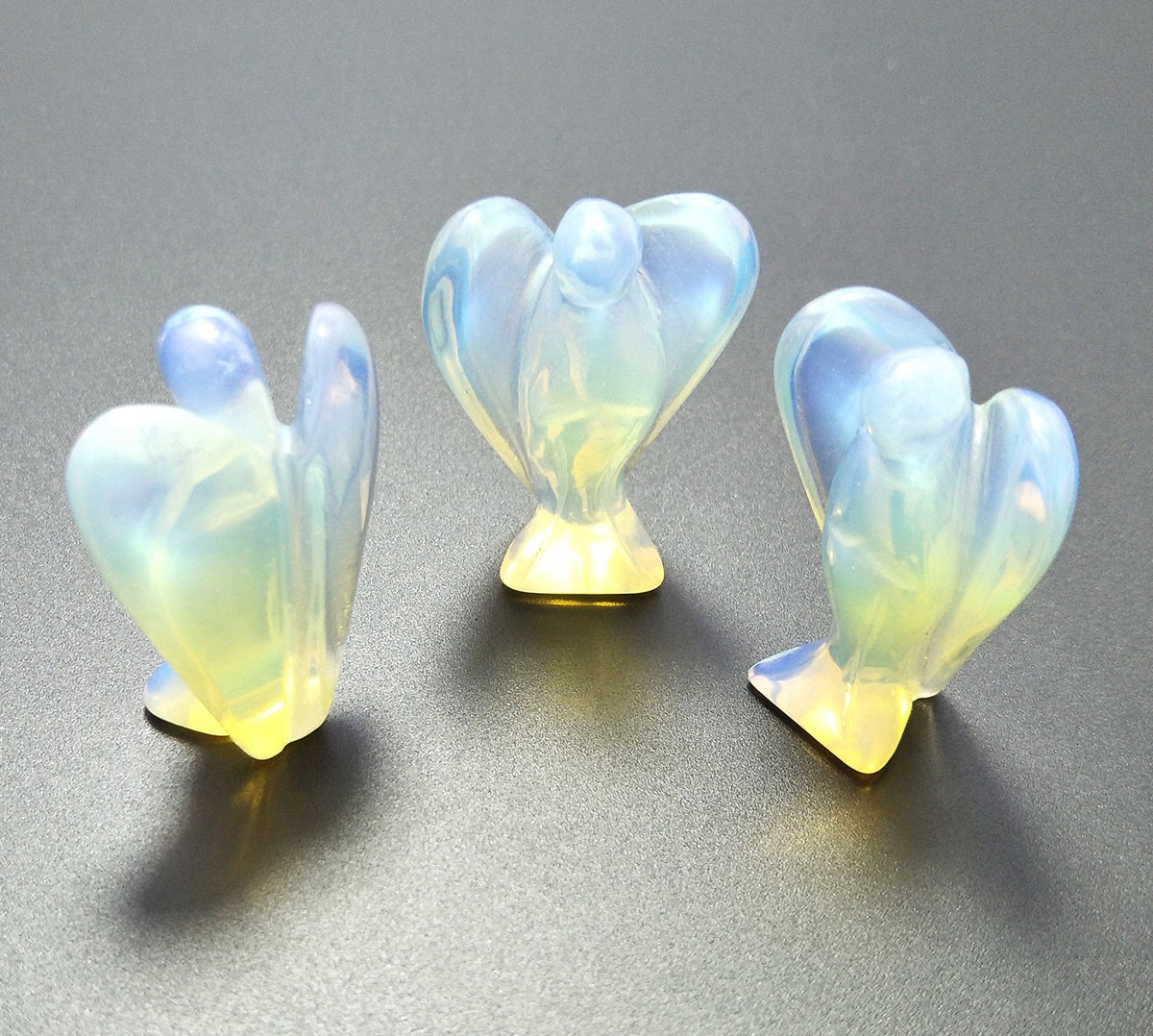 Mina Heal Prayer Angels Guardian Angels Made Opalite Stones, Pocket Size, Free Standing