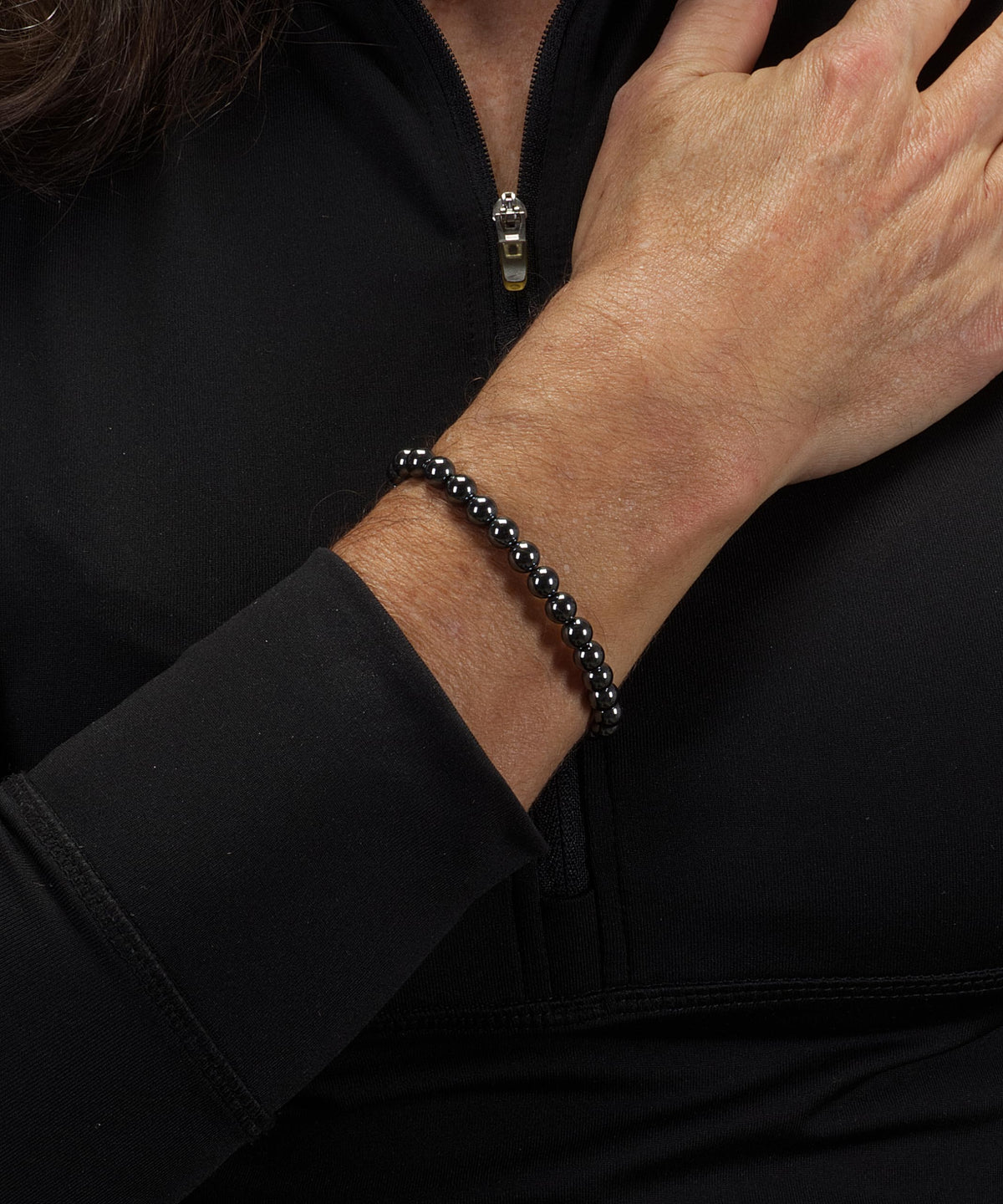 Cherry Tree Collection - Small, Medium, Large Sizes - Gemstone Beaded Bracelets For Women and Men - 6mm Round Beads (Hematite - Medium)