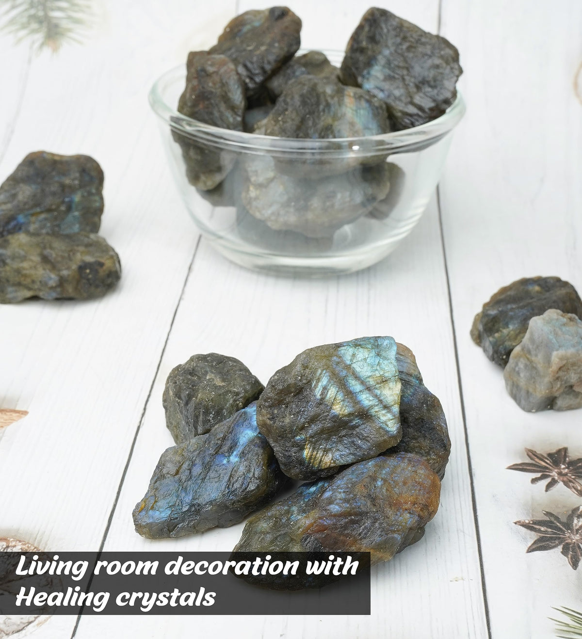 ZAICUS 1 lb Labradorite Rough Stone - Raw Stones and Crystals Bulk for Tumbling, Jewelry Making, Cabbing, Lapidary, Fountain Rocks, Decoration, Polishing, Wire Wrapping, Gem Mining, Reiki Crystal