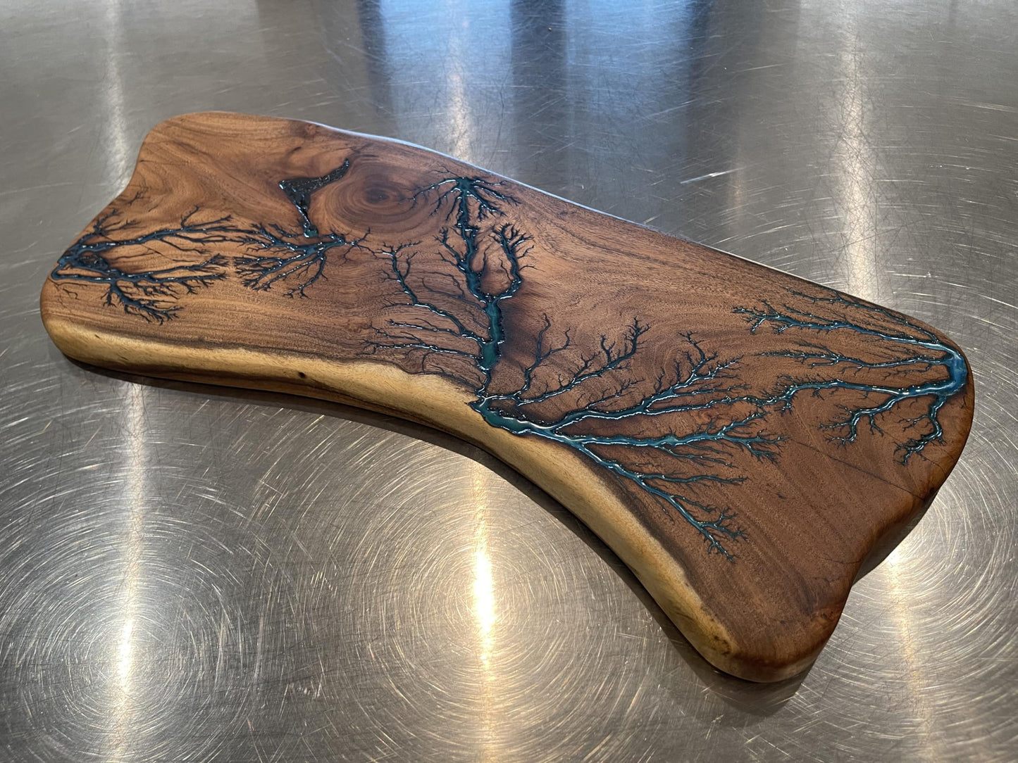 Charcuterie Board Fractal Art Live Edge Mesquite