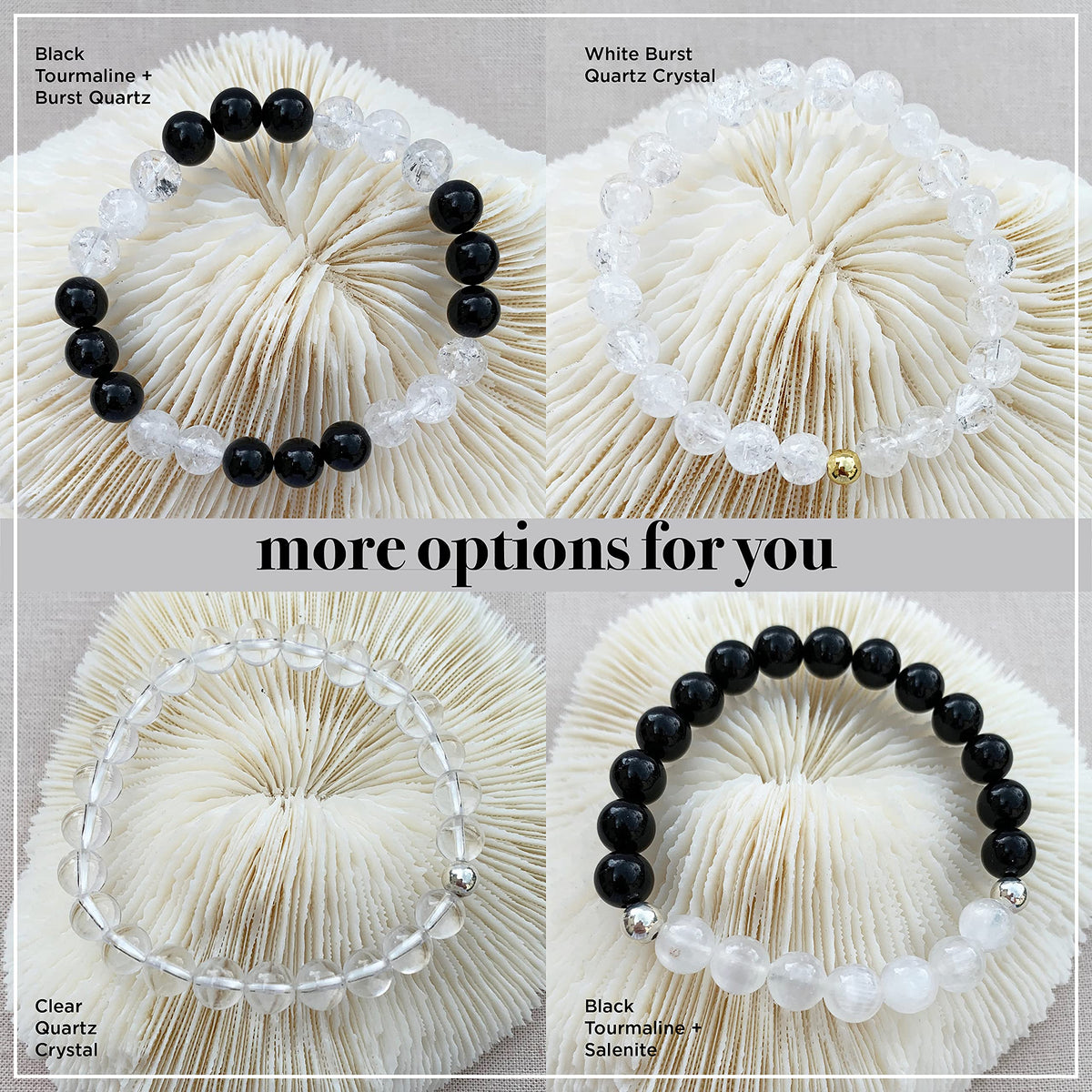 Joyfulmuze Natural Clear Crystal Stretch Bracelet, Chakra Healing White Stone, April Birthstone Gift Handmade Jewelry, Round Beads 8mm 6.5-7”wrist