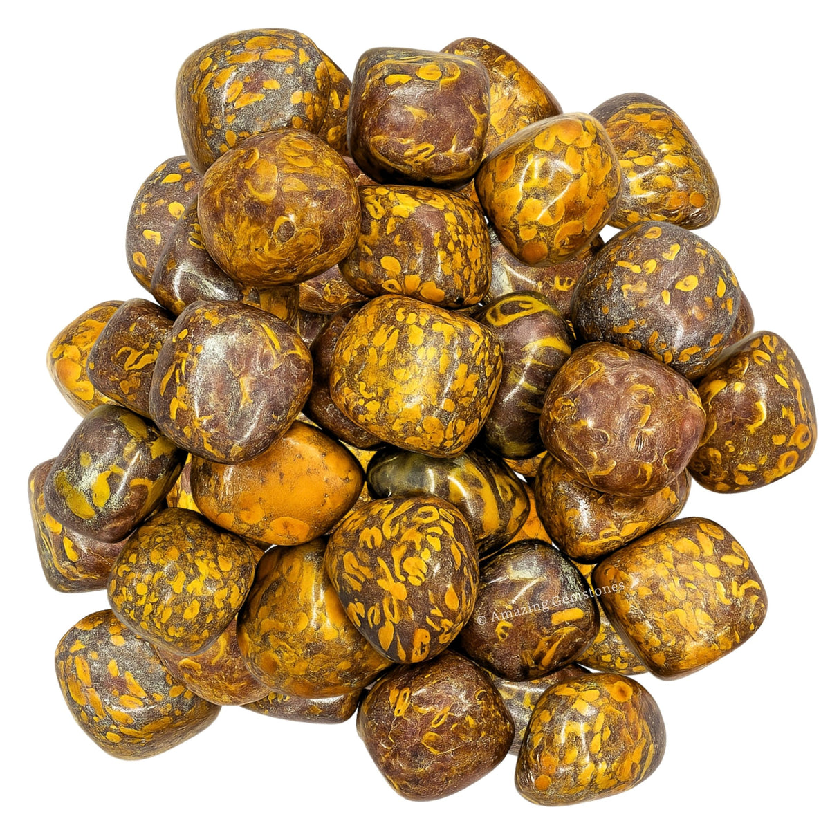 Amazing Gemstone Fruit Jasper Crystals and Healing Stones Tumbled - 1 oz Fruit Jasper Stone, Healing Stones for Energy Balance, Premium Polished Gems Rocks for Meditation and Wellness