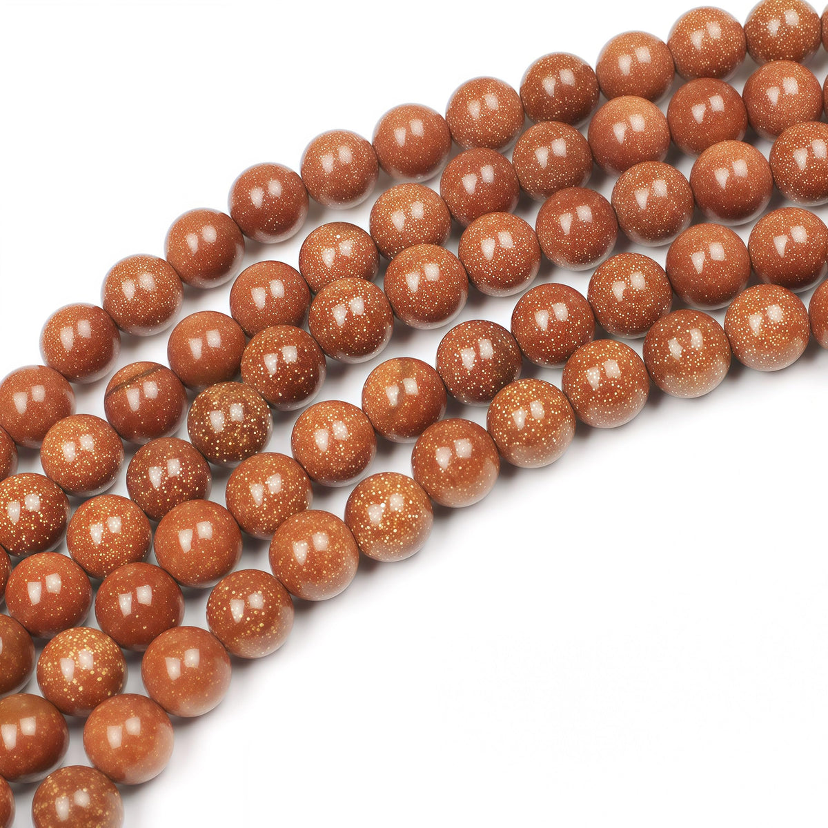 MJDCB AAA Natural Gold Sand Gemstone Loose Round Beads Spacer Beads for Jewelry Making (12mm)