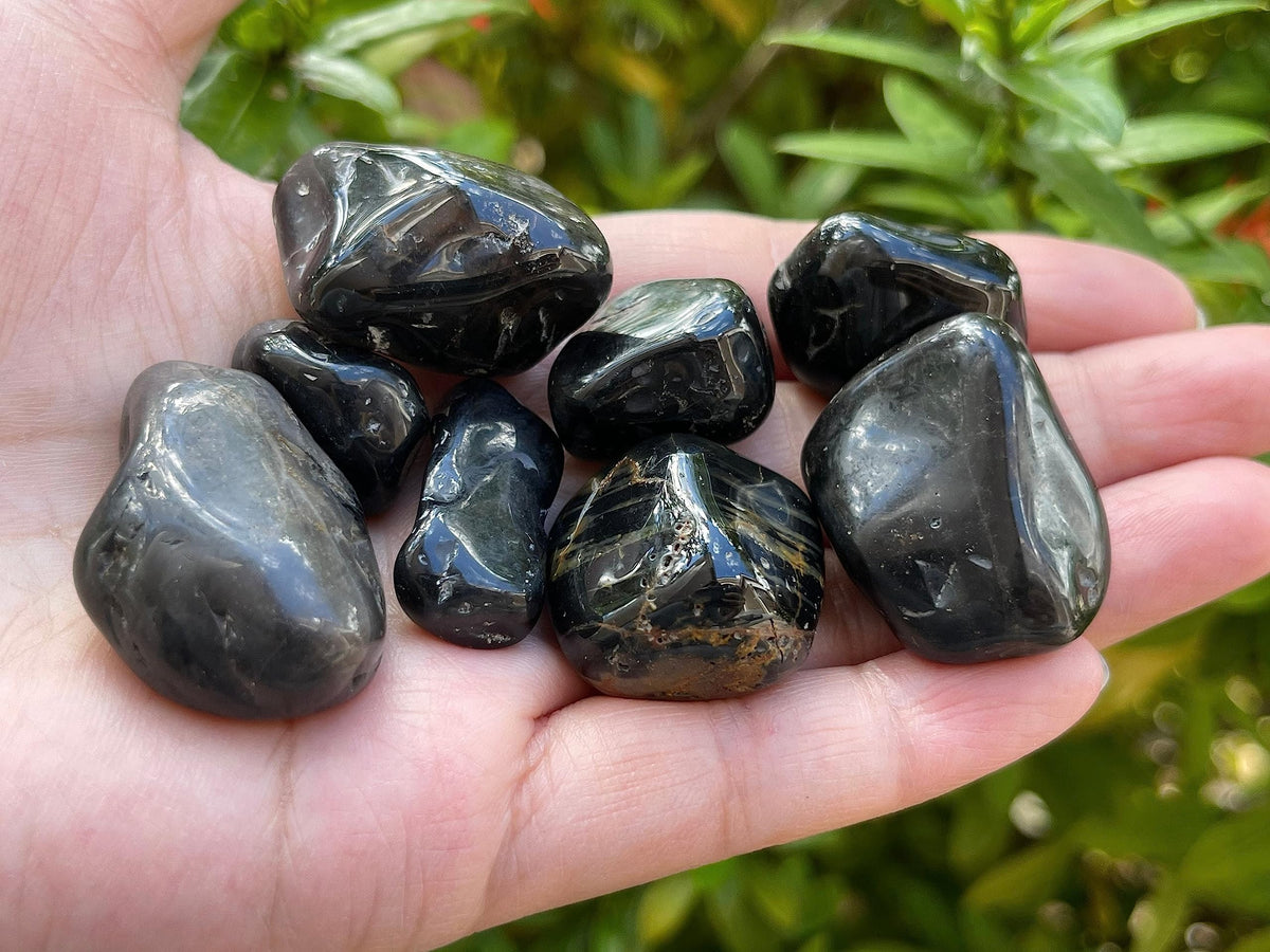 GAF TREASURES 5 Pcs Aquamarine Tumbled Stones, Polished Natural Aquamarine Gemstone, Aquamarine Healing Crystals (Aquamarine)