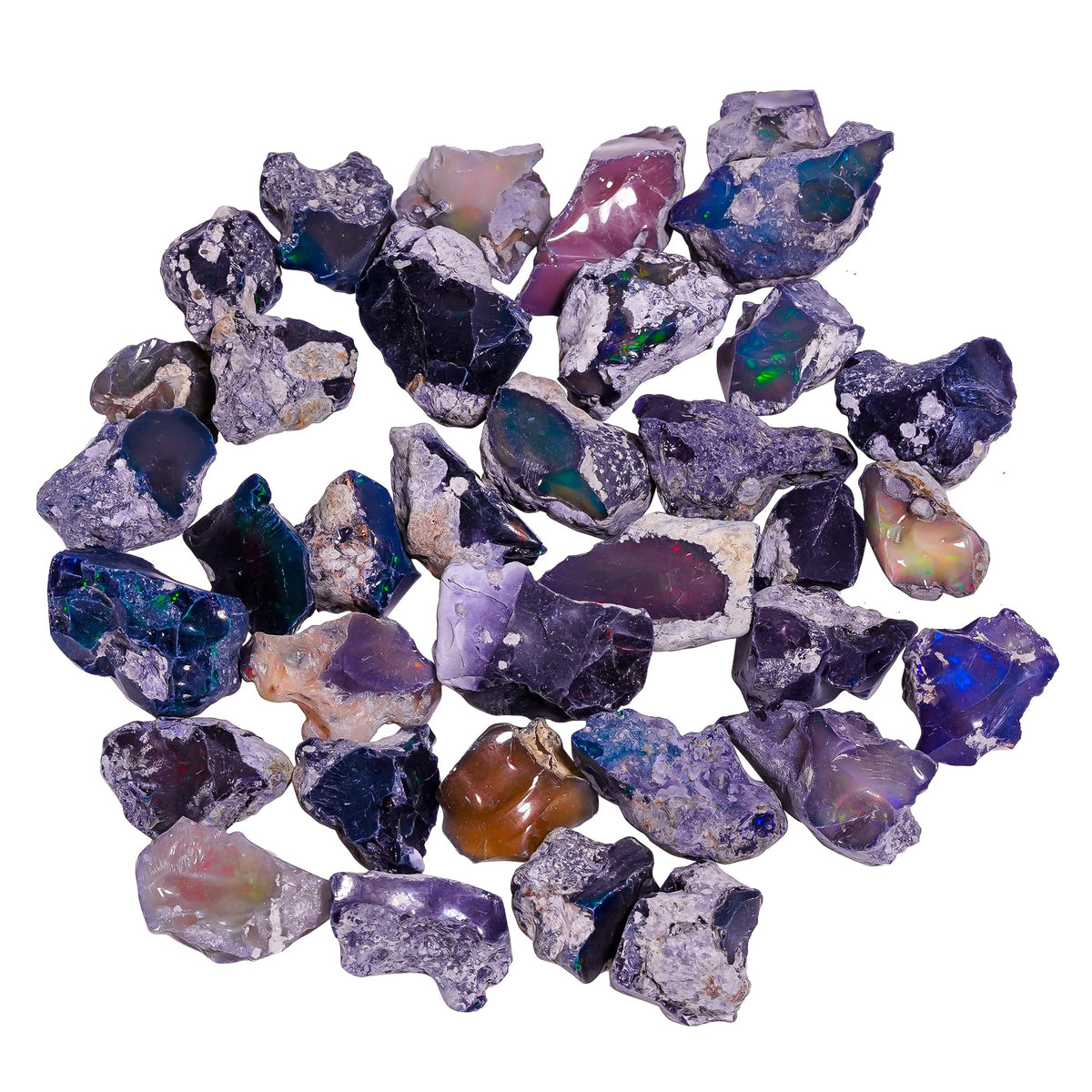 GEMKORA 100 carats Raw Black Opal Gemstone and Crystals, Wholesale Gemstone Lot, Rough Crystals, Rock Stones, Jewelry Making Supplies, DIY & Crafts, B Grade