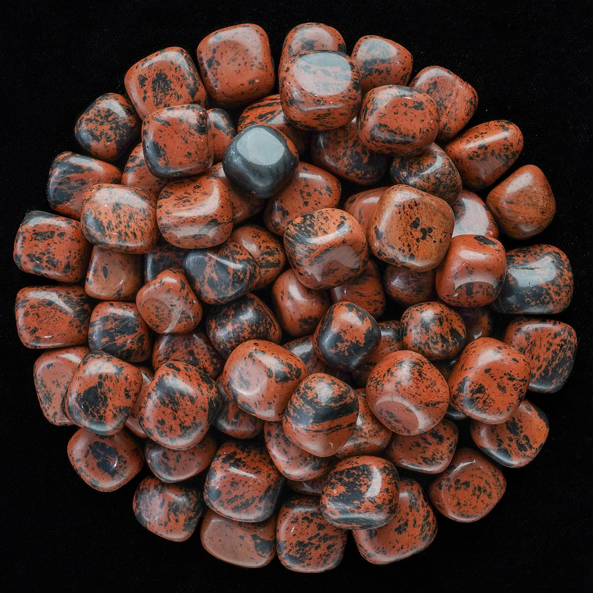 Crocon 1LB Mahogany Obsidian Tumbled Stones and Crystals Bulk 2000+ Carats Natural Crystal Kit for Reiki Healing Crystal Polished, Tumble Stones, Chakra Balancing, Gift, Home Decor Size : 20-25 mm