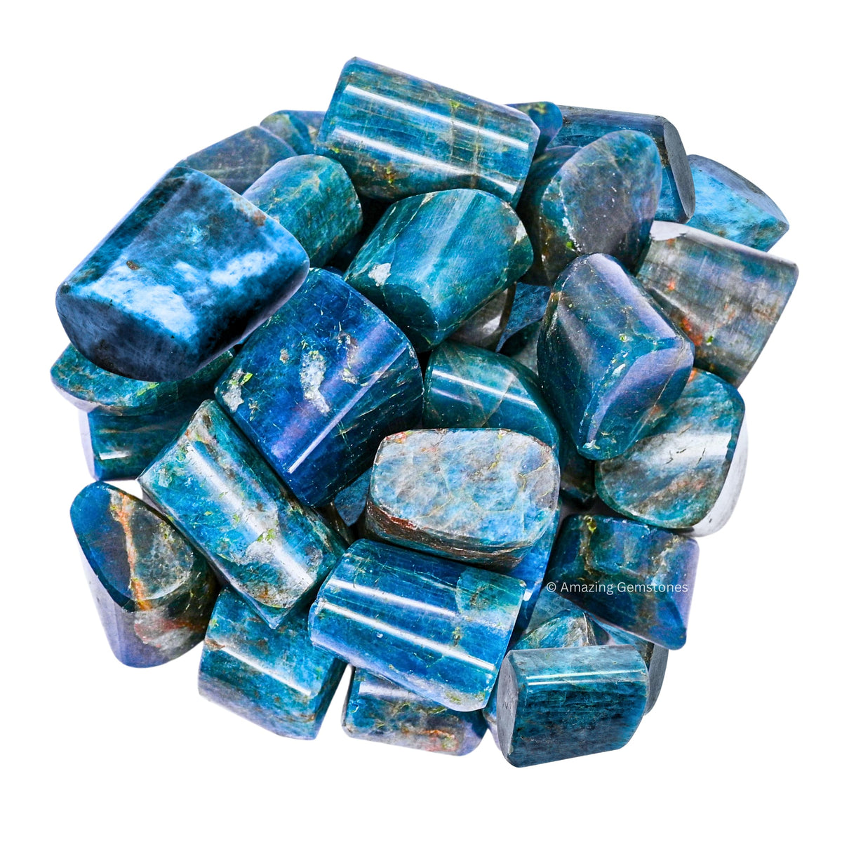 Amazing Gemstone Apatite Crystals and Healing Stones Tumbled - 1000+ Carats, Natural Healing Stones for Energy Balance, Stress Relief - Premium Polished Gems Rocks for Meditation and Wellness