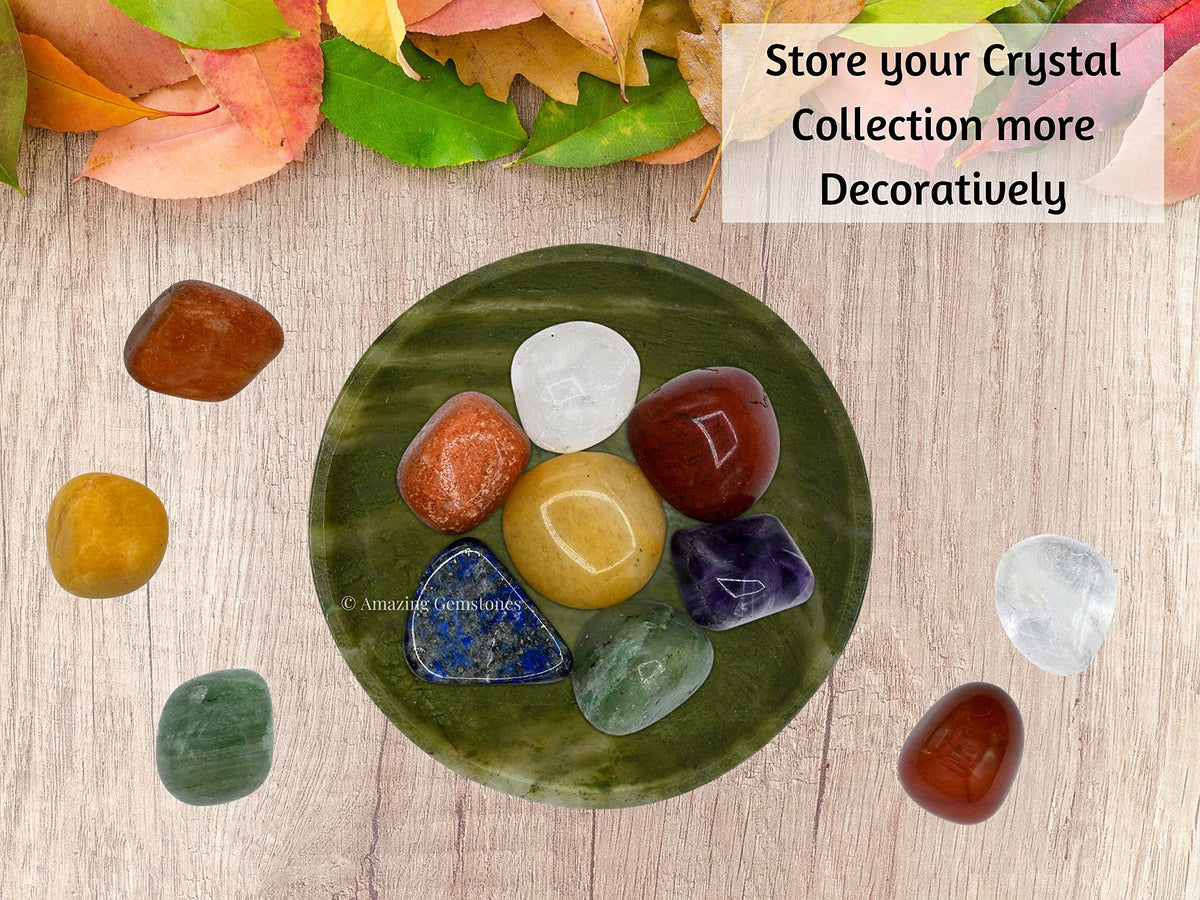 Vesuvianite Crystal Bowl - 2 Inch Decorative Bowls for Room and Home Decor - Gemstone Healing Crystals for Elegant Display, Positive Energy Balance and Gift