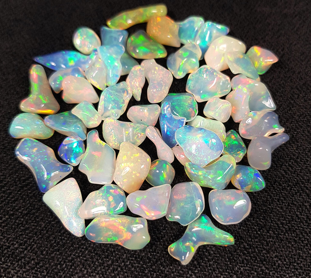 RARE GEMSTONE Ethiopian Opal Rough Gemstones, Rare Multi-Color Fire, Uneven Shape, Genuine, Loose & Rough for Jewelry Making, 10 Pieces (5x6-12x16 MM)