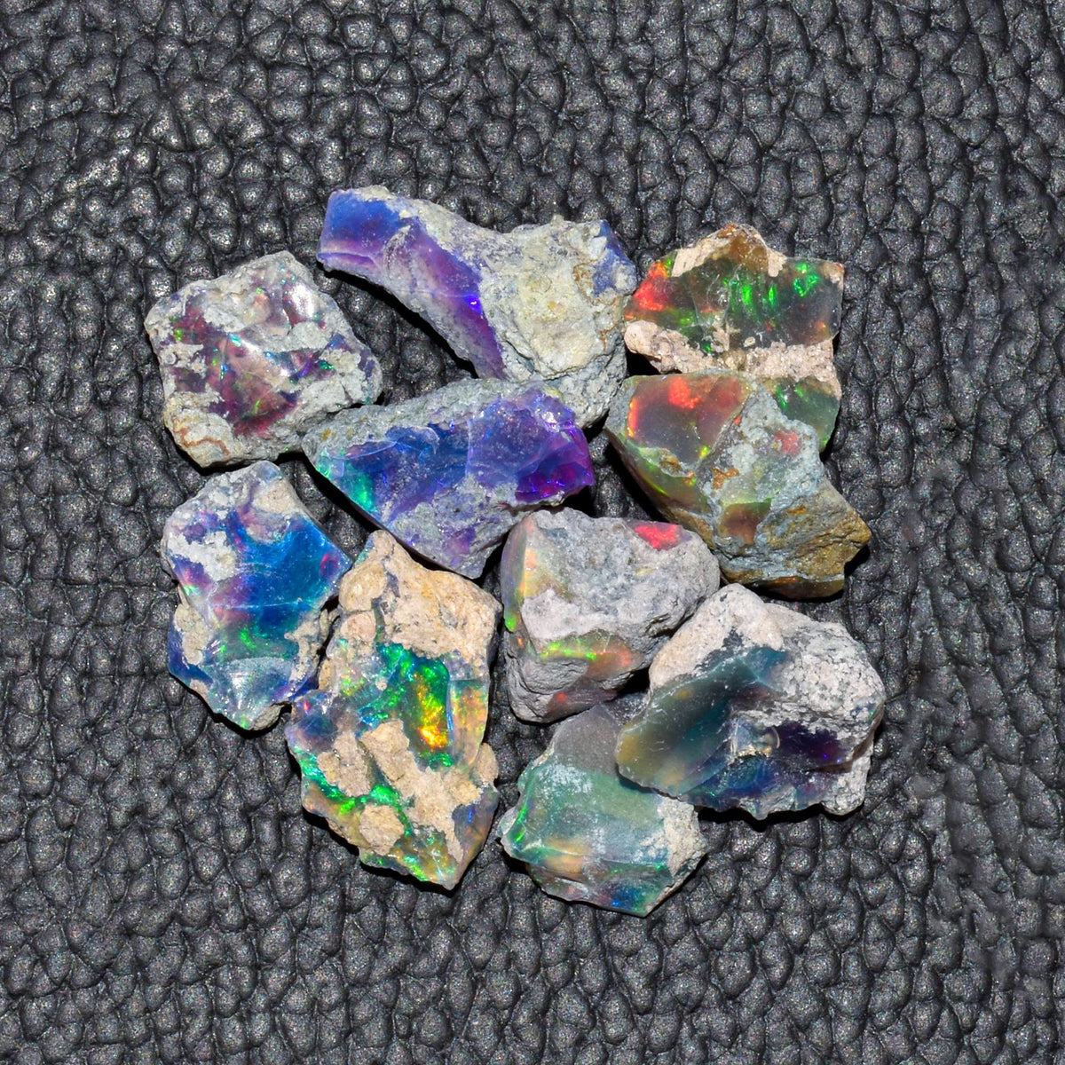10pcs, 100% Real Ultra Fire Black Opal Raw Stone, Natural Rough, Ethiopian Rock Crystals Gemstone, Jewelry Making Supplies, Chakra Healing Stone, Birthday Gift, Crafts & DIY, Multi Fire Minerals Lot