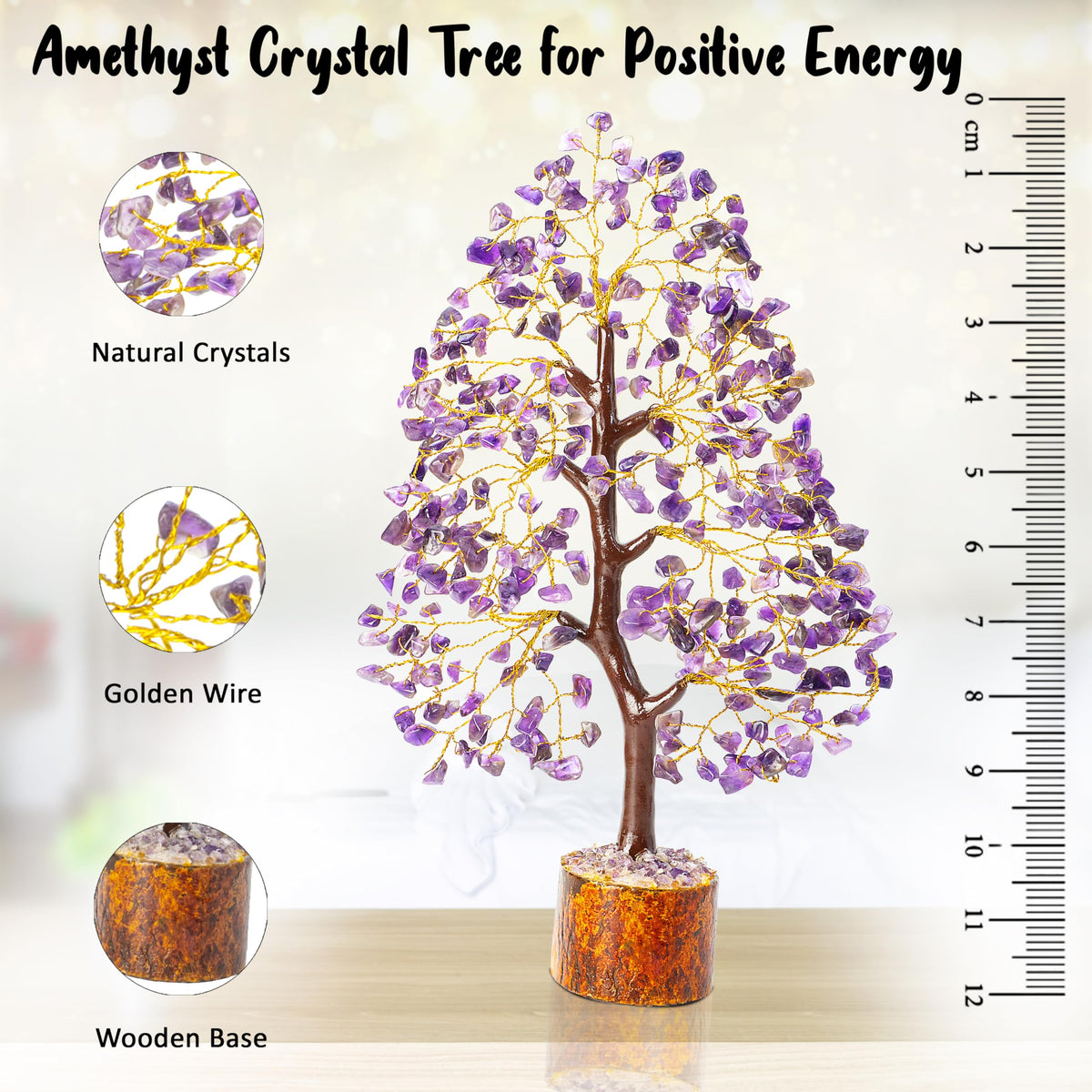 Crocon® Amethyst Tree of Life, Birthday Gifts for Women & Men, Purple House Decor for Shelf Healing Crystals, Spiritual Gift Purple Decor, House Warming Gifts New Home, Birthday Gift for Mom Sister
