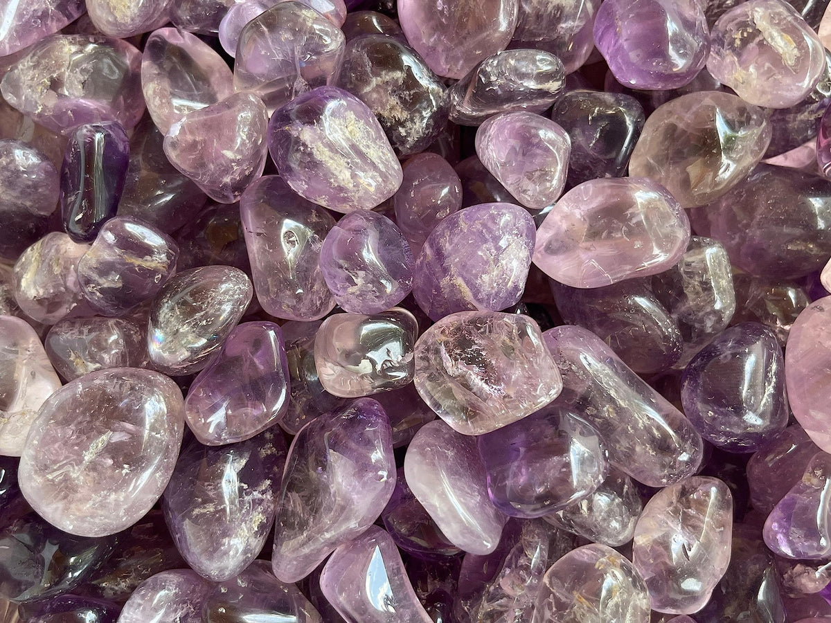 GAF TREASURES 5 Pcs Amethyst Tumbled Stones, Polished Natural Amethyst Gemstone, Amethyst Healing Crystals (Amethyst)