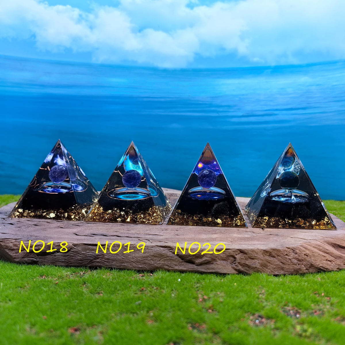 Healing Crystals Orgone Pyramid for Positive Energy, Stress Reduction, and Attracting Wealth and Luck Reduce Stress and Promote Healing with this Crystal Pyramid Home Decor (NO5,6cm)