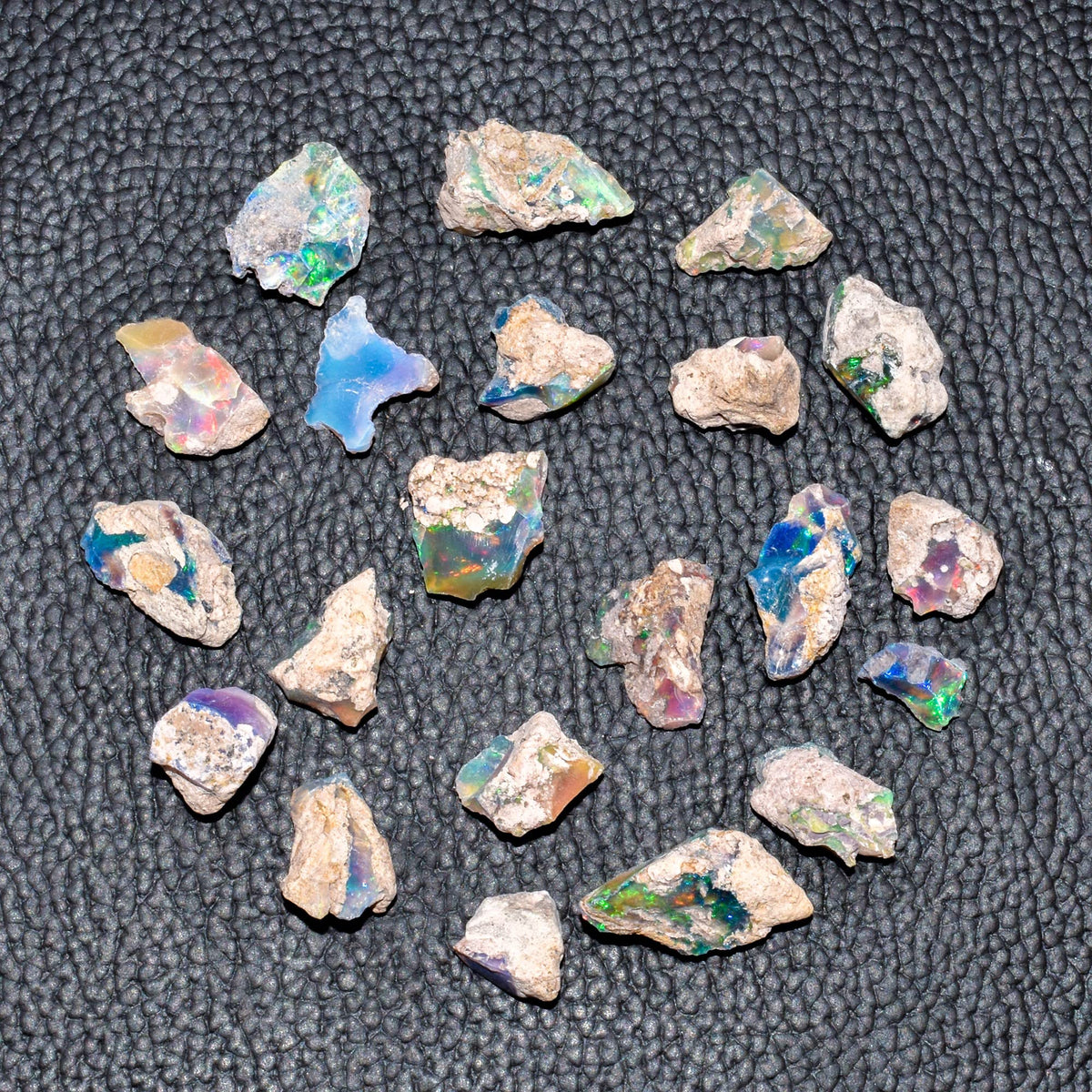 QNAVIC 75 carats Real Ultra Fire Black Opal Raw Stone, Natural Rough, Ethiopian Rock Crystals Gemstone, DIY Jewelry Making Supplies, Chakra Healing Stone, Birthday Gift, Crafts, Rainbow Fire Lot