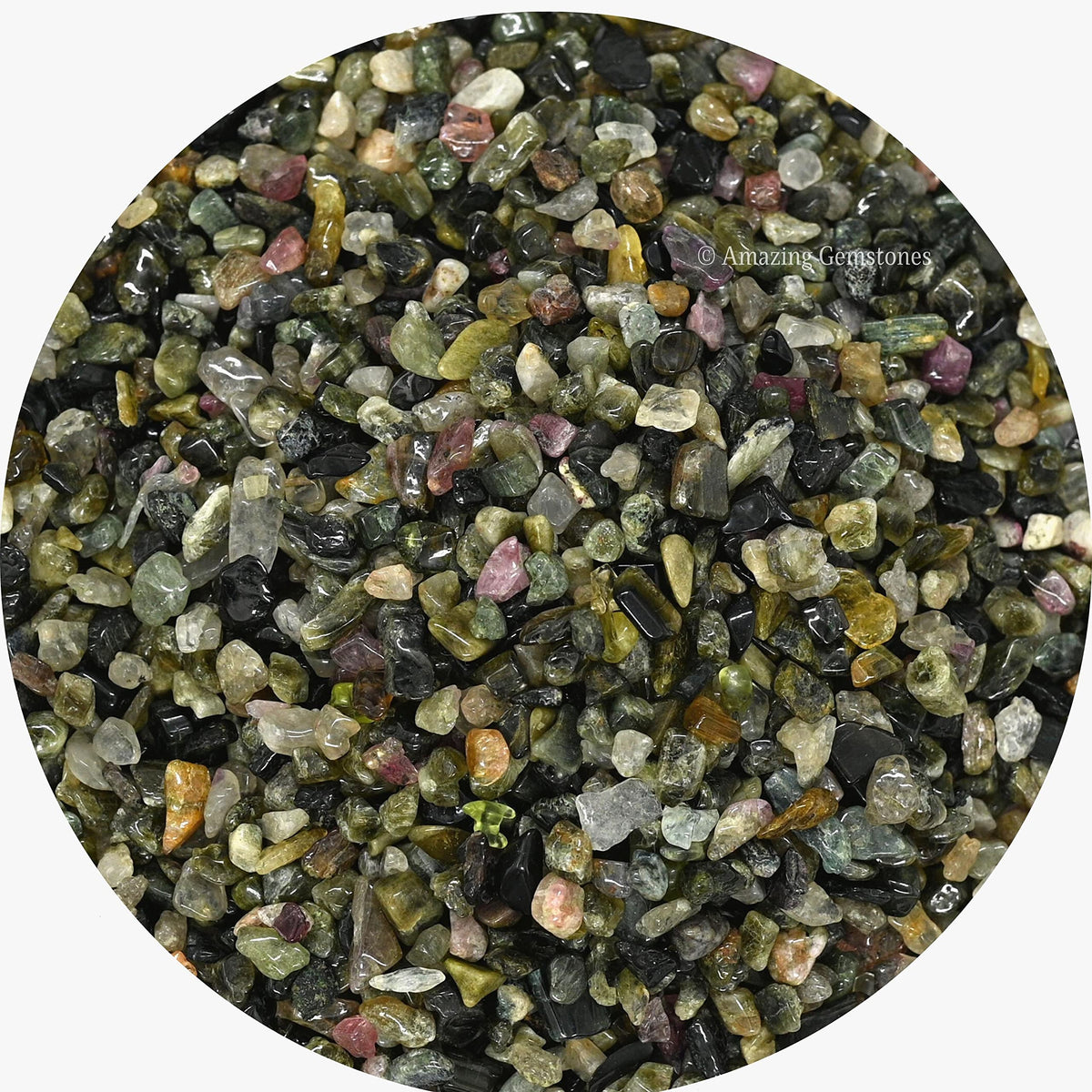 Amazing Gemstone Multi Tourmaline Crystal Chips Aquarium Gravel Rocks - Bulk Fish Tank Gravel, Small Tumbled Stone and Tiny Crystals for Decoration (Natural AAA Grade Gemstones)