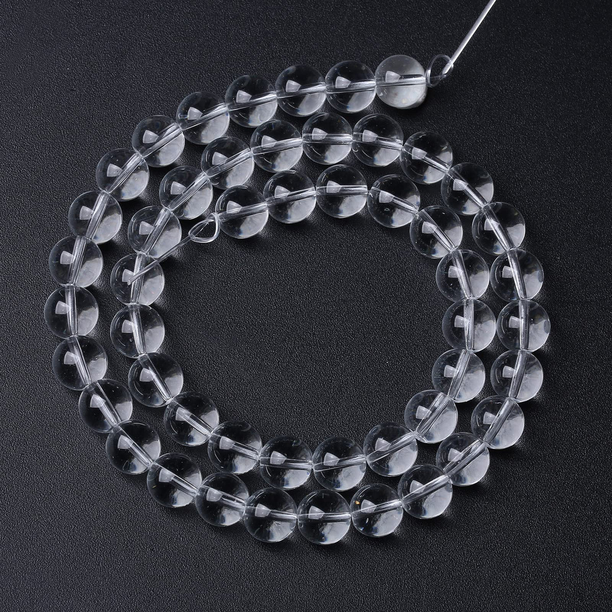 8MM 46PCS Clean Glass Spacer Loose Beads for Jewelry Making DIY Bracelet Necklace