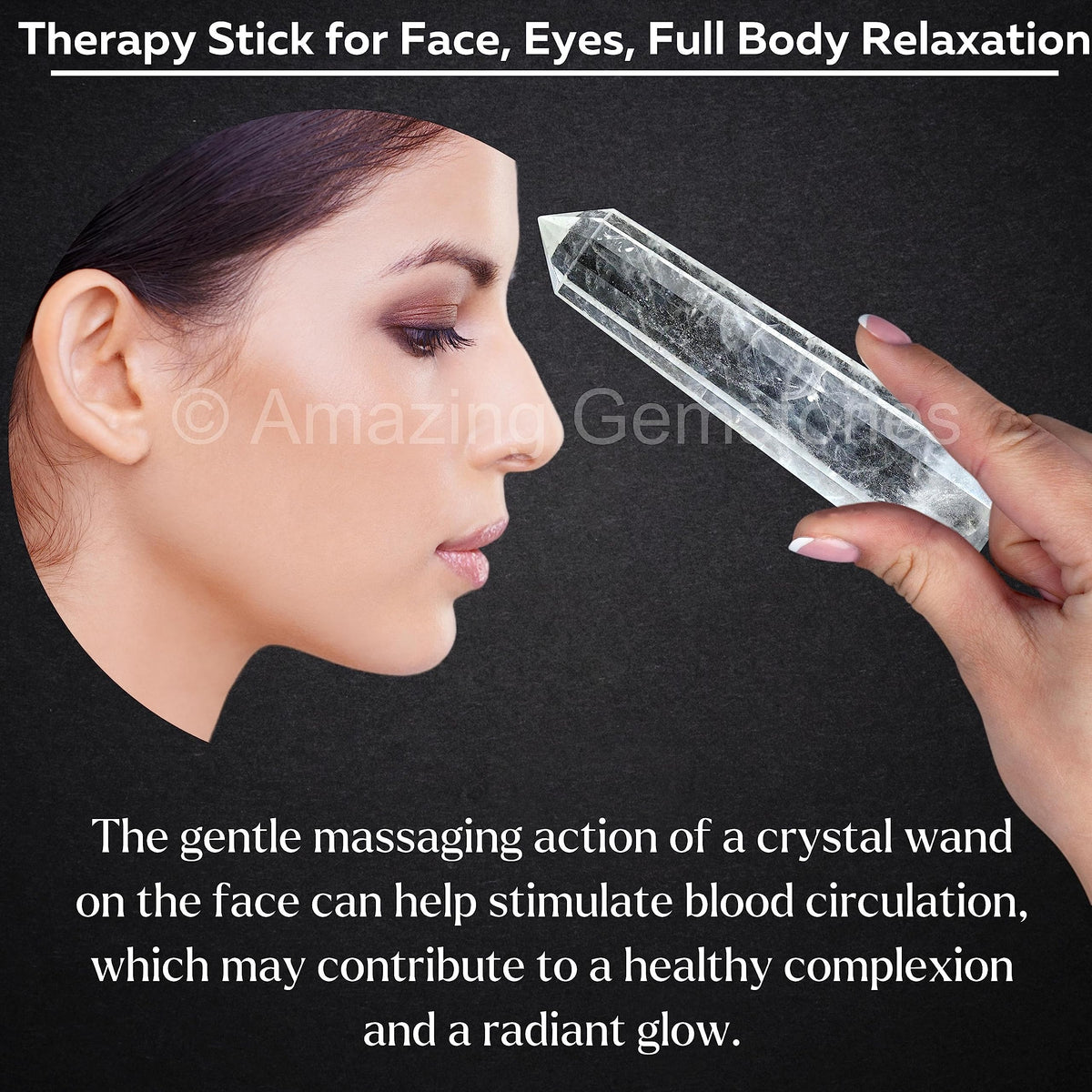 Amazing Gemstone Clear Quartz Crystal Wand Massage Stick - Pelvic Wand Gua Sha for Adults - Crystals and Healing Stones Massage Wands for Adults Gifts (Pointed)