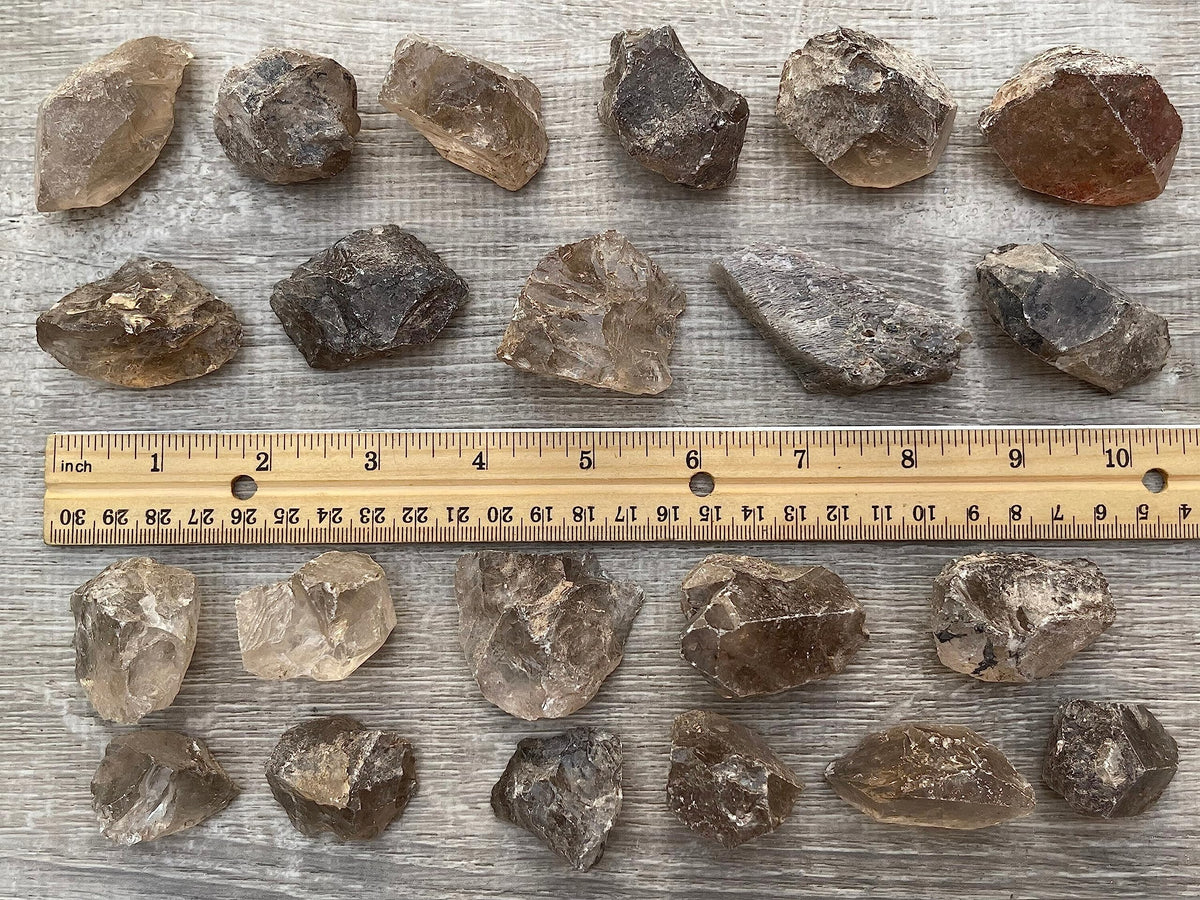 GAF TREASURES Wholesale Raw Smoky Quartz Crystals, Natural Smoky Quartz Stone, Natural Rough Smoky Quartz Crystals, Smoky Quartz Rough, Smoky Quartz Healing Crystals (Smoky Quartz, 0.5 Pound)