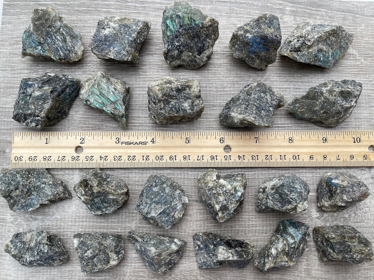 GAF TREASURES Wholesale Raw Labradorite Crystals, Natural Labradorite Stone, Natural Rough Labradorite Crystals, Labradorite Rough, Labradorite Healing Crystals (Labradorite, 0.5 Pound)
