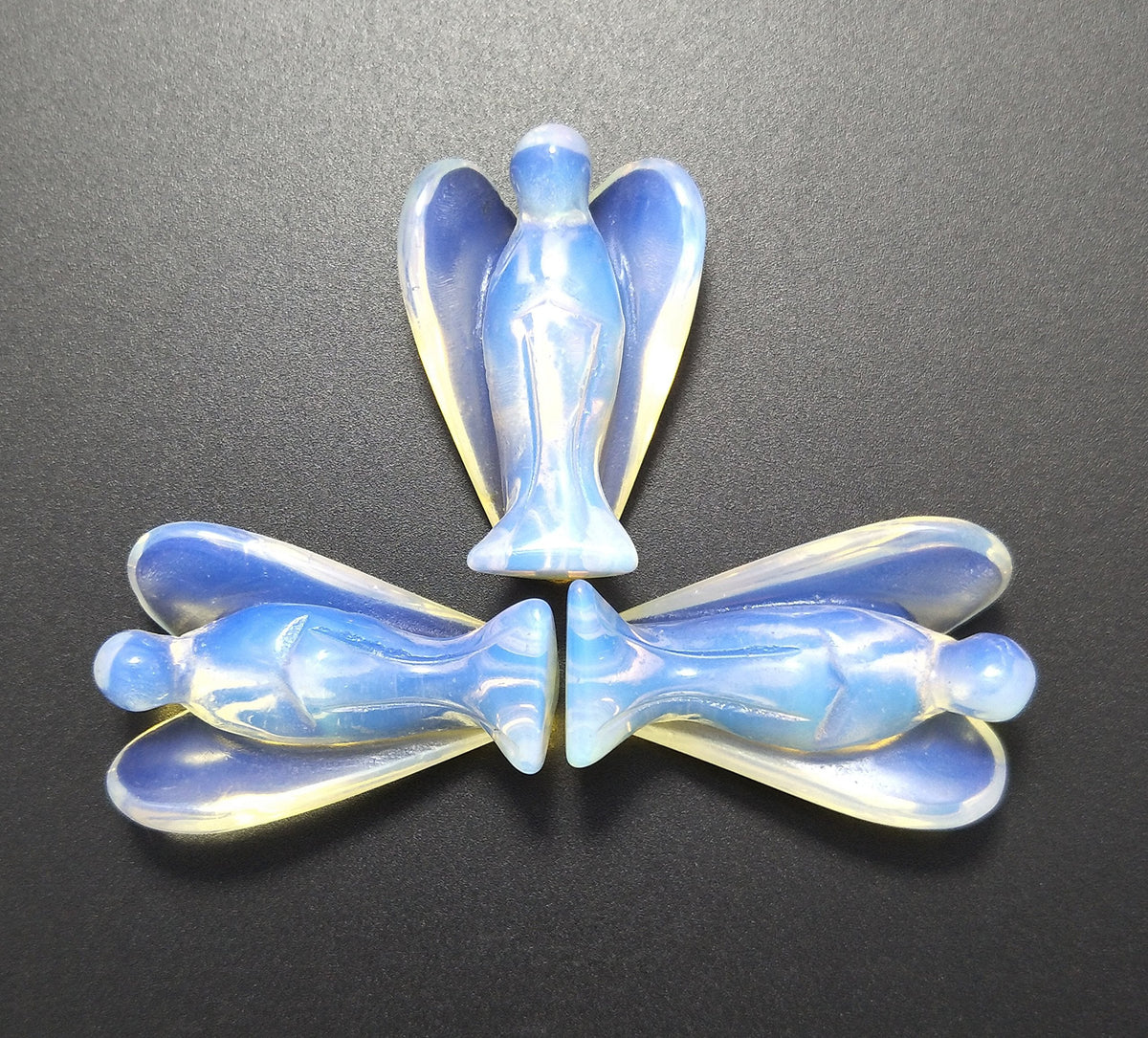 Mina Heal Prayer Angels Guardian Angels Made Opalite Stones, Pocket Size, Free Standing