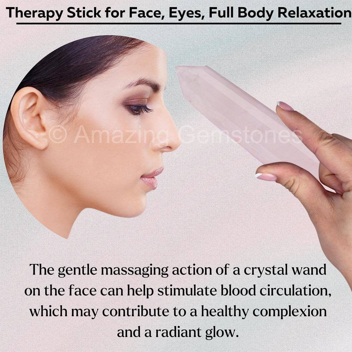 Amazing Gemstone Rose Quartz Crystal Wand Massage Stick - Pelvic Wand Gua Sha for Adults - Crystals and Healing Stones Massage Wands for Adults Gifts (Pointed)
